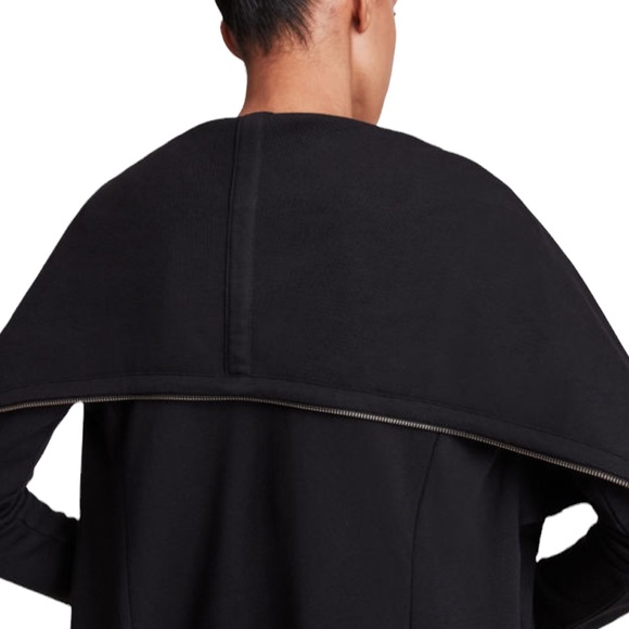 All Saints Sweatshirt Dahlia Convertible Zipper Collar Black S NWT - Picture 3 of 12